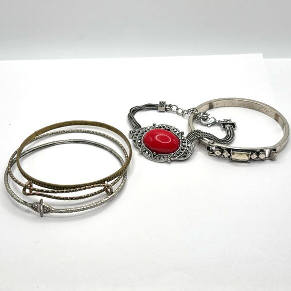Silver Red Crystal Bracelet Bundle - Picture 3 of 4